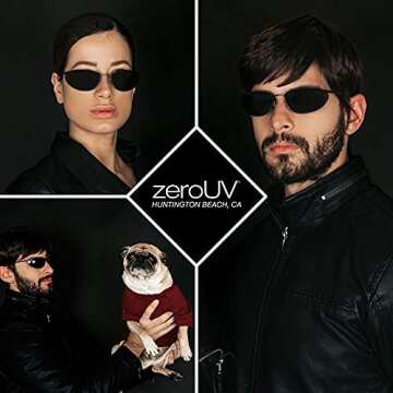 zeroUV Neo Trinity Metal Wire Frame Glasses, Futuristic Sci-Fi Movie Inspired Sunglasses for Men and Women (Black)