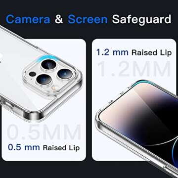JETech Case for iPhone 14 Pro Max 6.7-Inch, Non-Yellowing Shockproof Phone Bumper Cover, Anti-Scratch Clear Back (Clear)