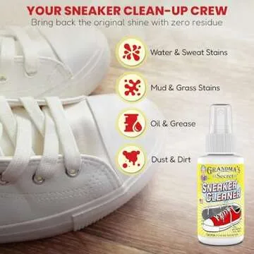 Grandma's Secret Sneaker Cleaner - Shoe Cleaner for Rubber, Canvas and Leather - Stain Remover Spray...