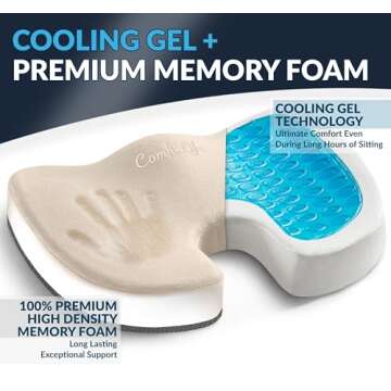 ComfiLife Premium Gel & Memory Foam Seat Cushion – Doctor Recommended Office Chair Cushion, Car Se...