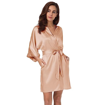 Luxurious SIORO Satin Kimono Robe for Bridesmaids