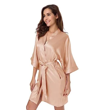 Luxurious SIORO Satin Kimono Robe for Bridesmaids