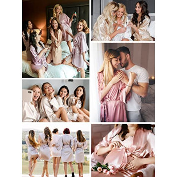 Luxurious SIORO Satin Kimono Robe for Bridesmaids