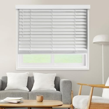 CHICOLOGY Faux Wood Blinds - Elegant, Cordless, Room Darkening Window Treatments