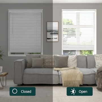 CHICOLOGY Faux Wood Blinds Cordless Room Darkening