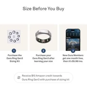Oura Ring Gen3 - Silver Smart Ring - Advanced Health Tracker