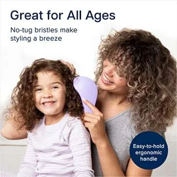 Crave Naturals Glide Thru Detangling Brush - Detangler Brush for Natural, Curly, Straight, Wet and Dry Hair for Adults and Kids - Hair Brush for Little Girls, Toddlers, Teens - 7.5 x 3 inches, Purple