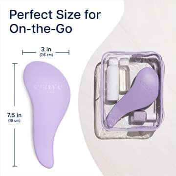 Crave Naturals Glide Thru Detangling Brush - Detangler Brush for Natural, Curly, Straight, Wet and Dry Hair for Adults and Kids - Hair Brush for Little Girls, Toddlers, Teens - 7.5 x 3 inches, Purple