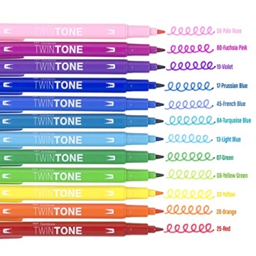 Tombow TwinTone Marker Set 12-Pack for Creative Projects