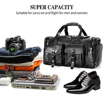 Zeroway Travel Duffel Bag with Shoe Pouch for Men Women