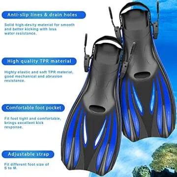 Zeeporte Dive Snorkeling Gear for Adults Kids - Mask Fins Snorkel Set with Panoramic View Snorkel Mask Anti-Fog Anti-Leak, Dry Top Snorkel, Dive Flippers and Gear Bag