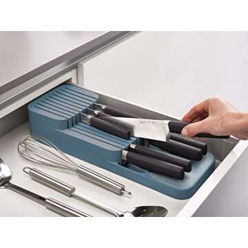 Joseph Joseph Blue DrawerStore Knife Organizer for Your Kitchen