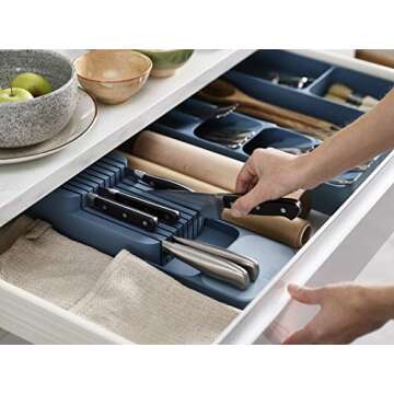Joseph Joseph Blue DrawerStore Knife Organizer for Your Kitchen