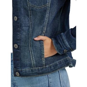 Wrangler Authentics Women's Stretch Denim Jacket, Drenched, Medium