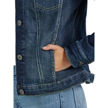 Wrangler Authentics Women's Stretch Denim Jacket, Drenched, Medium