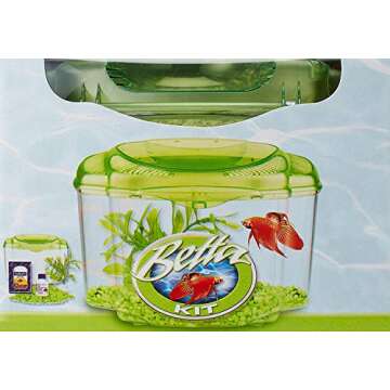 Marina Betta Pals Kit - Complete Betta Fish Aquarium Starter Kit for Beginners - Green