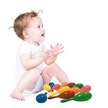 24pcs Mini Maracas for Kids Mexican Fiesta Party Favors Plastic Maraca Shakers Noisemaker for Cinco de Mayo Day of the Dead Fiesta Mexican Themed Birthday Christmas Party Supplies Favors Kids Gifts