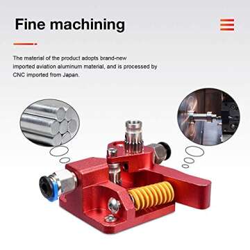 Bigtreetech Upgrade Dual Gear Extruder, Double Gear MK8 Extruder 3D Printer Dual Driver Stock Feeder All Metal 1.75mm Filament Extruder Kit for CR-10S Pro/CR-10/ Ender 3 V2/Ender 3/Ender 3 Pro Series