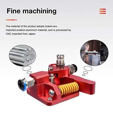 Bigtreetech Upgrade Dual Gear Extruder, Double Gear MK8 Extruder 3D Printer Dual Driver Stock Feeder All Metal 1.75mm Filament Extruder Kit for CR-10S Pro/CR-10/ Ender 3 V2/Ender 3/Ender 3 Pro Series