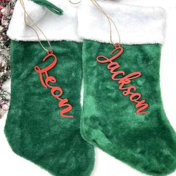 Custom Christmas Name Tag, Personalized Stockings, Christmas gift decoration, Hanging Stocking Name Tag