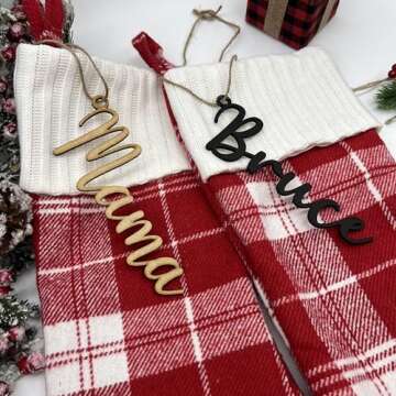 Custom Christmas Name Tag, Personalized Stockings, Christmas gift decoration, Hanging Stocking Name Tag