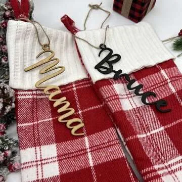 Custom Christmas Name Tag, Personalized Stockings, Christmas gift decoration, Hanging Stocking Name Tag
