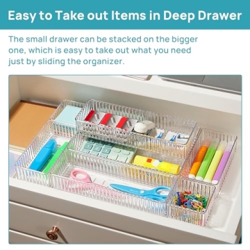 Versatile Vtopmart 7 PCS Clear Drawer Organizer Set