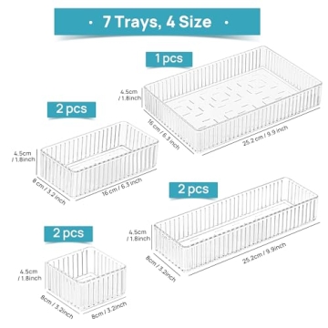 Versatile Vtopmart 7 PCS Clear Drawer Organizer Set