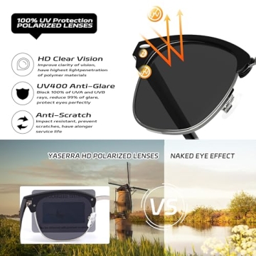 Yaserra Trendy Semi Rimless Polarized Sunglasses for All