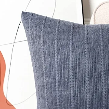 MADIZZ Embossed Blue Decorative Pillow Covers Set