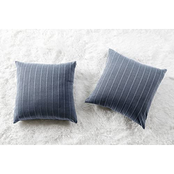 MADIZZ Embossed Blue Decorative Pillow Covers Set