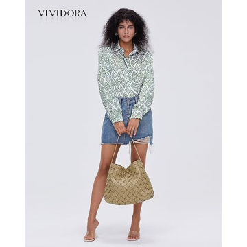 Vividora Vegan Leather Woven Bag Stylish Tote for Women