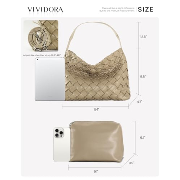 Vividora Vegan Leather Woven Bag Stylish Tote for Women