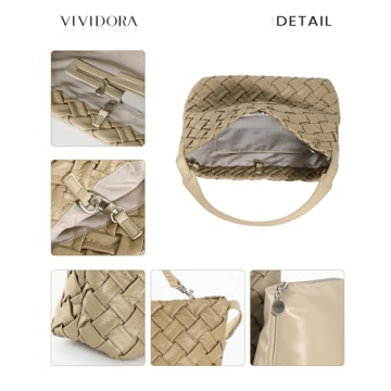 Vividora Vegan Leather Woven Bag Stylish Tote for Women
