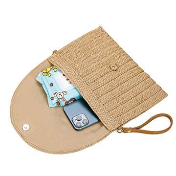 Bausweety Straw Crossbody Bag for Women Summer Beach Envelope Purse