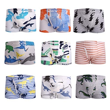 Taxzode Boys' Dinosaur Car Boxer Briefs 9-piece Set