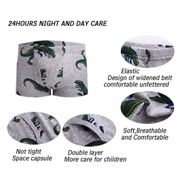 Taxzode Boys' Dinosaur Car Boxer Briefs 9-piece Set