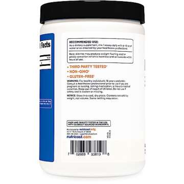 Nutricost Beta Alanine Powder 500 Grams (1.1lbs) - Pure Beta Alanine, Gluten Free & Non-GMO