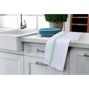 Utopia Towels Green Dish Towels 300 Pack - 100% Cotton