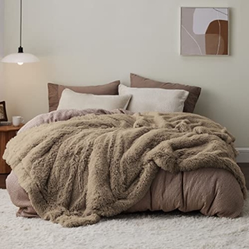Bedsure Fluffy Brown King Size Blanket for Bed, Thick Soft Sherpa Faux Fur Fleece Bedding Fuzzy Plus...