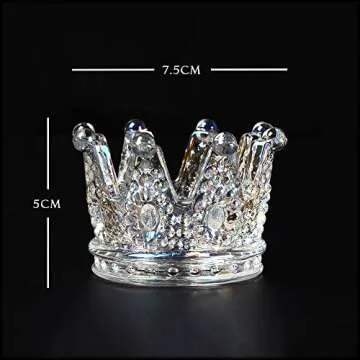 Crown-Shaped Glass Holder for Sponges & Jewelry Storage