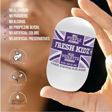Fresh Kidz Natural Deodorant for Girls, 24 Hour Protection