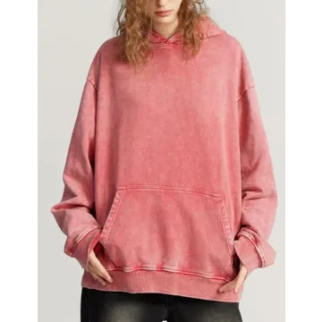 FAIABLE Acid Wash Unisex Oversized Vintage Hoodie