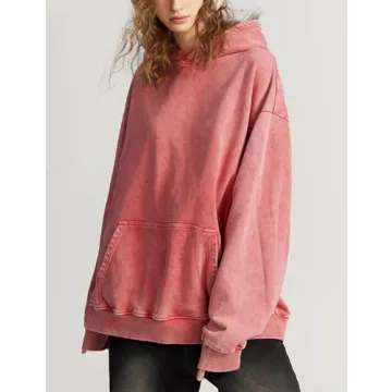 FAIABLE Acid Wash Unisex Oversized Vintage Hoodie