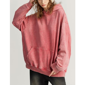 FAIABLE Acid Wash Unisex Oversized Vintage Hoodie