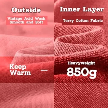 FAIABLE Acid Wash Unisex Oversized Vintage Hoodie