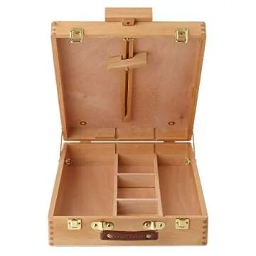 7 Elements Wooden Tabletop Easel with Storage Sketchbox - Adjustable Portable Desktop for Art, Painting and Drawing