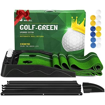BOSWELL Indoor Golf Putting Green Mat, Automatic Ball Return Golfing Green Mat,Golf Gifts for Men, F...