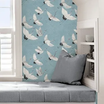 NuWallpaper NU2680 Blue Crane Peel & Stick Wallpaper