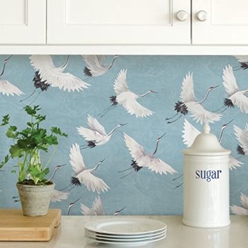 NuWallpaper NU2680 Blue Crane Peel & Stick Wallpaper
